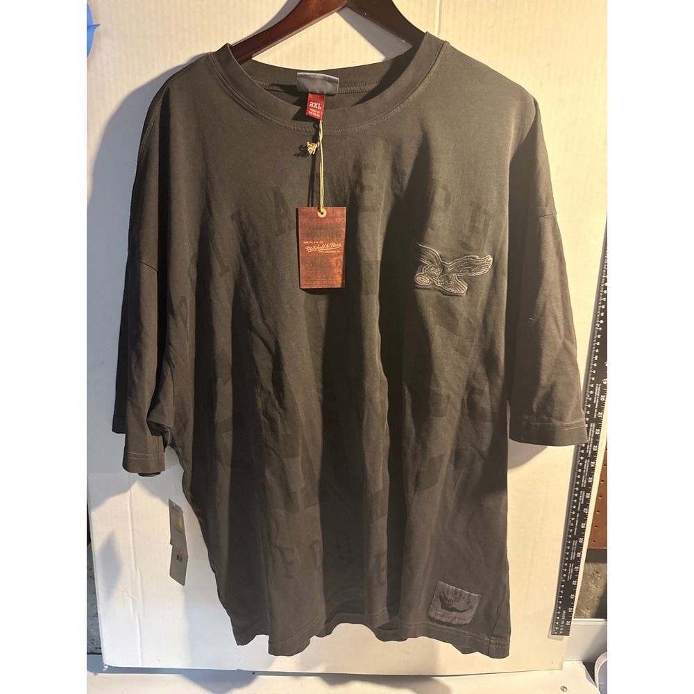 Mitchell & Ness Philadelphia Eagles NFL Downtown Premium SS Tee‎ Black 2XL NWT